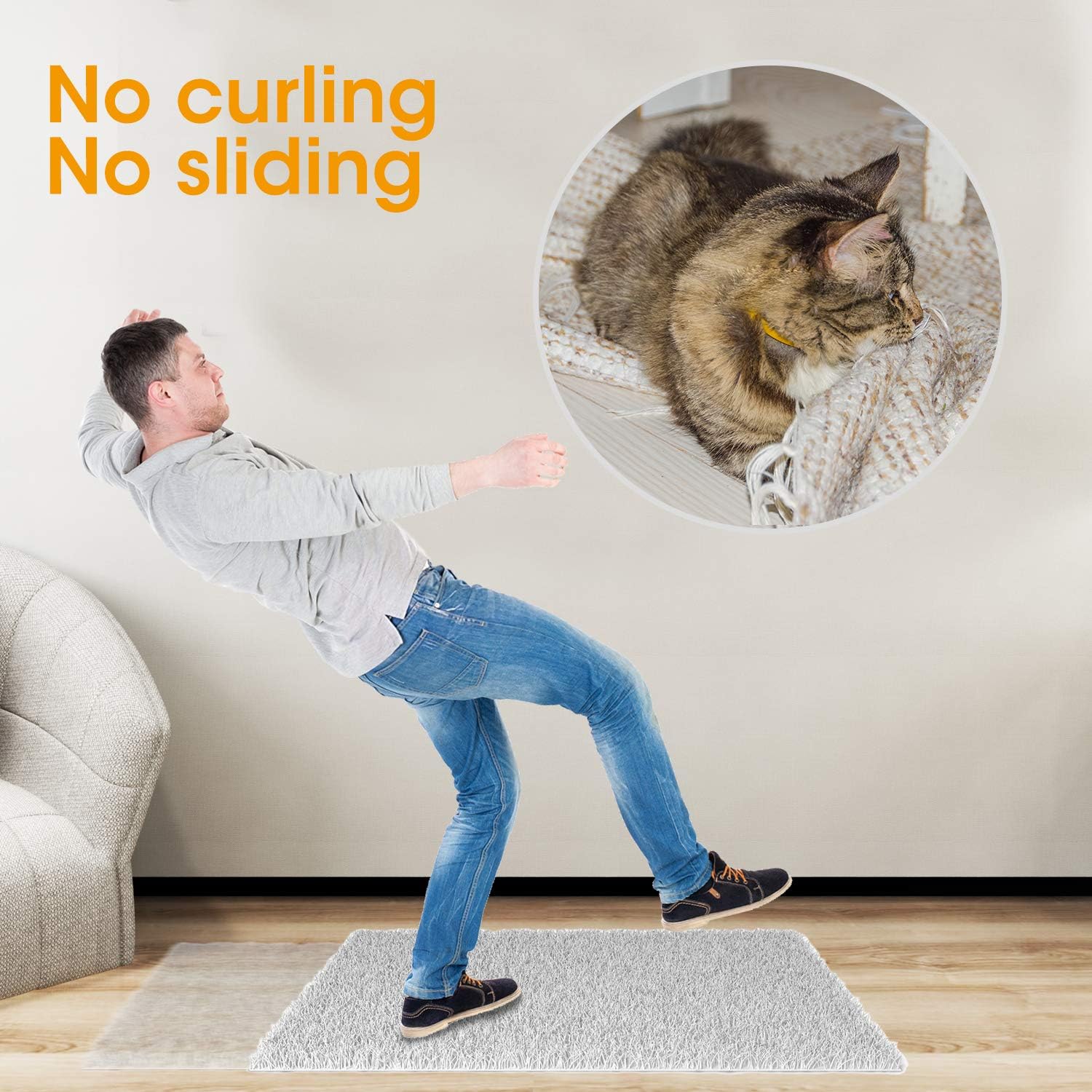Rug Gripper, 10 Pcs Double Sided Anti Curling Non Slip Reusable Rug Pad, Washable Rug Tape for Hardwood Floors, Tile Floors, Carpets, Floor Mats, Wall (Black): Home & Kitchen