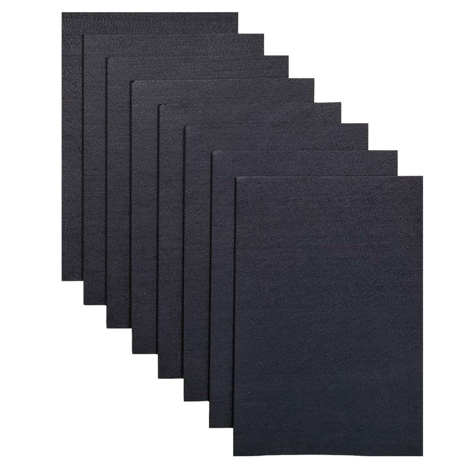 Jtnohx Stiff Felt Fabric for Crafts, 2mm Thick Colour Felt Sheets, 8 Pcs 20x30cm Craft Fabric for Sewing & DIY Projects(Black)