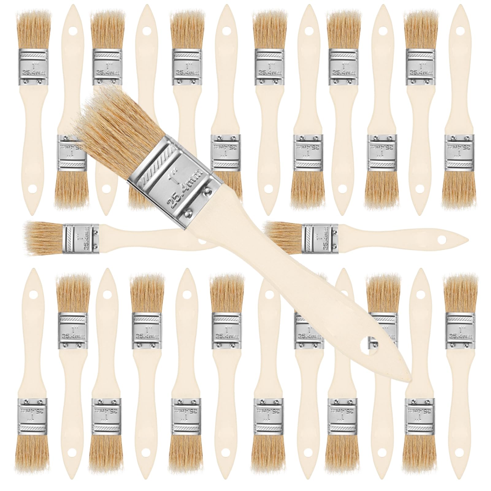 Photo 1 of Wesquer Chip Brush 1inch Bulk 24Ea Disposable Paint Brushes Cheap Natural Bristle Paint Brushes for Glue, Varnish,Wood Stain,Furniture Paint Brush,Painting Walls