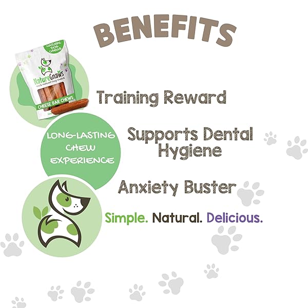 NATURE GNAWS BACON CHEESE BAR CHEWS FOR DOGS (4 COUNT) – HARD LONG LASTING FOR AGGRESSIVE CHEWERS – RAWHIDE FREE DOG CHEW BONES – YAK ALTERNATIVE