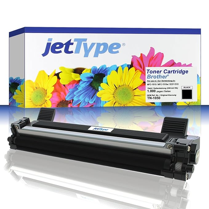 jetType Toner ersetzt Brother TN-1050 für MFC-1810 / MFC-1910w / DCP-1510 / DCP-1512 / HL-1110 / DCP-1610w / DCP-1612w / HL-1