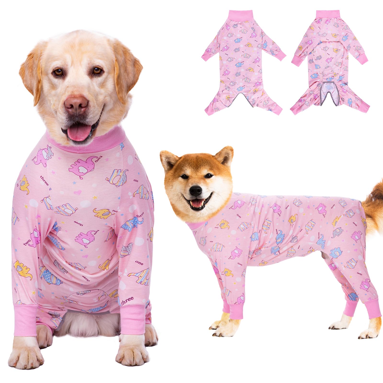 Dog Recovery Suit After Surgery Female Male, Medium Large Dog Neuter Shirt Cone Alternatives Prevent Licking Surgical Onesies(Elephant, 2XL) — image 1