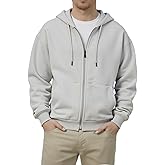 ZUY Mens Full Zip Up Hoodie Lightweight Long Sleeve Sweatshirt Hooded Casual Pullover Drawstring Warm Jacket with Pockets