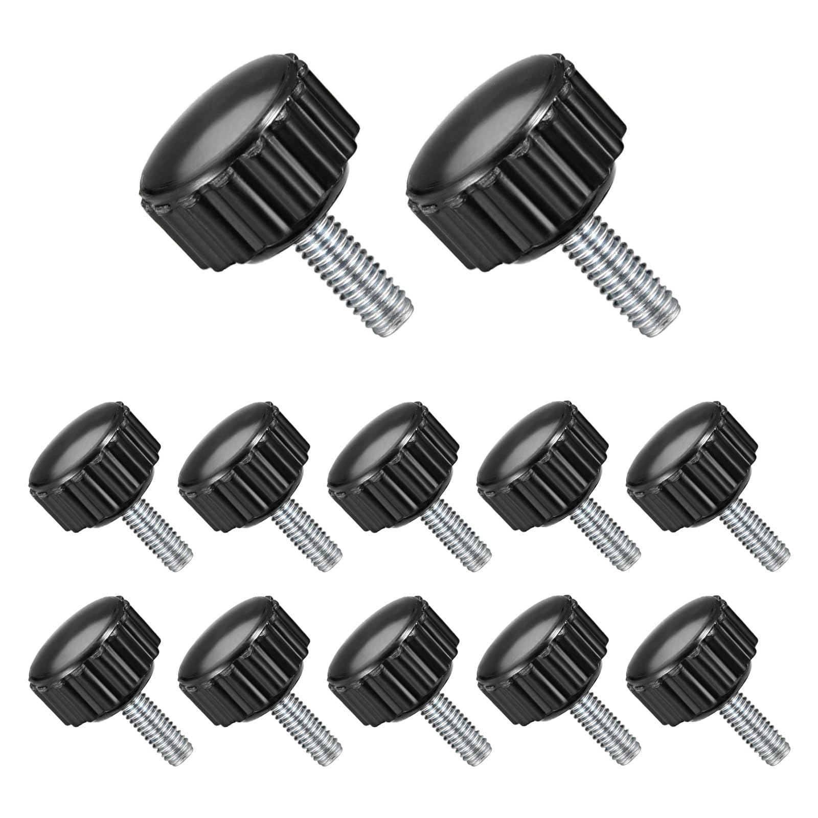 CoCud Knurled Thumb Screws, M4 Thread 10mm Thread Length 16mm Round Head, Plastic Knobs Clamping Screws - (Applications: for Sawing Machines), 12-Pieces
