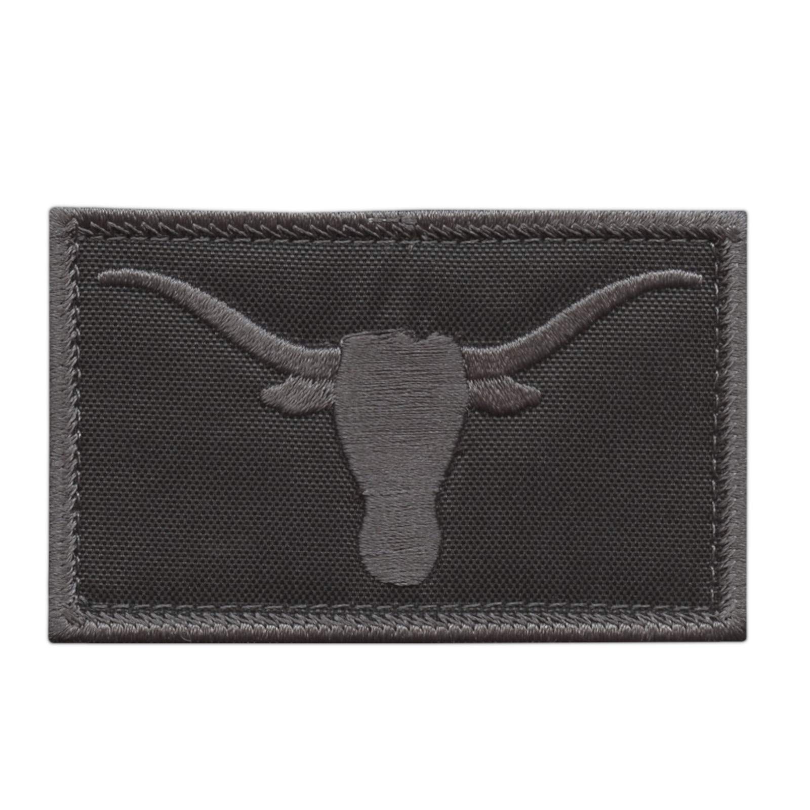 LEGEEON Texas Longhorn Blackout Subdued Lone Star USA Army Tactical Morale Hook&Loop Cap Patch