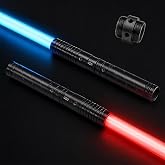 Lightsabers 2 Pack, 16 Colors Metal Hilt Light Sabers | Sound Effects, Double Bladed Sword, Rechargeable, Realistic FX for Kids Age 5 6 7 8 9, for Cosplay, Halloween, Christmas, Birthday Gift
