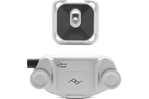 Peak Design Capture Camera Clip V3, Silver with Plate, Holds DSLR, Compact and Point and Shoot Bodies, Secure, Stable and Acc