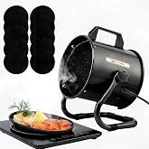 Portable Range Hood with 9 Activated Carbon Filters, Strong Suction Kitchen Exhaust Fan for Indoor BBQ, Hot Pot, RV &amp; Desktop Cooking Pure Black