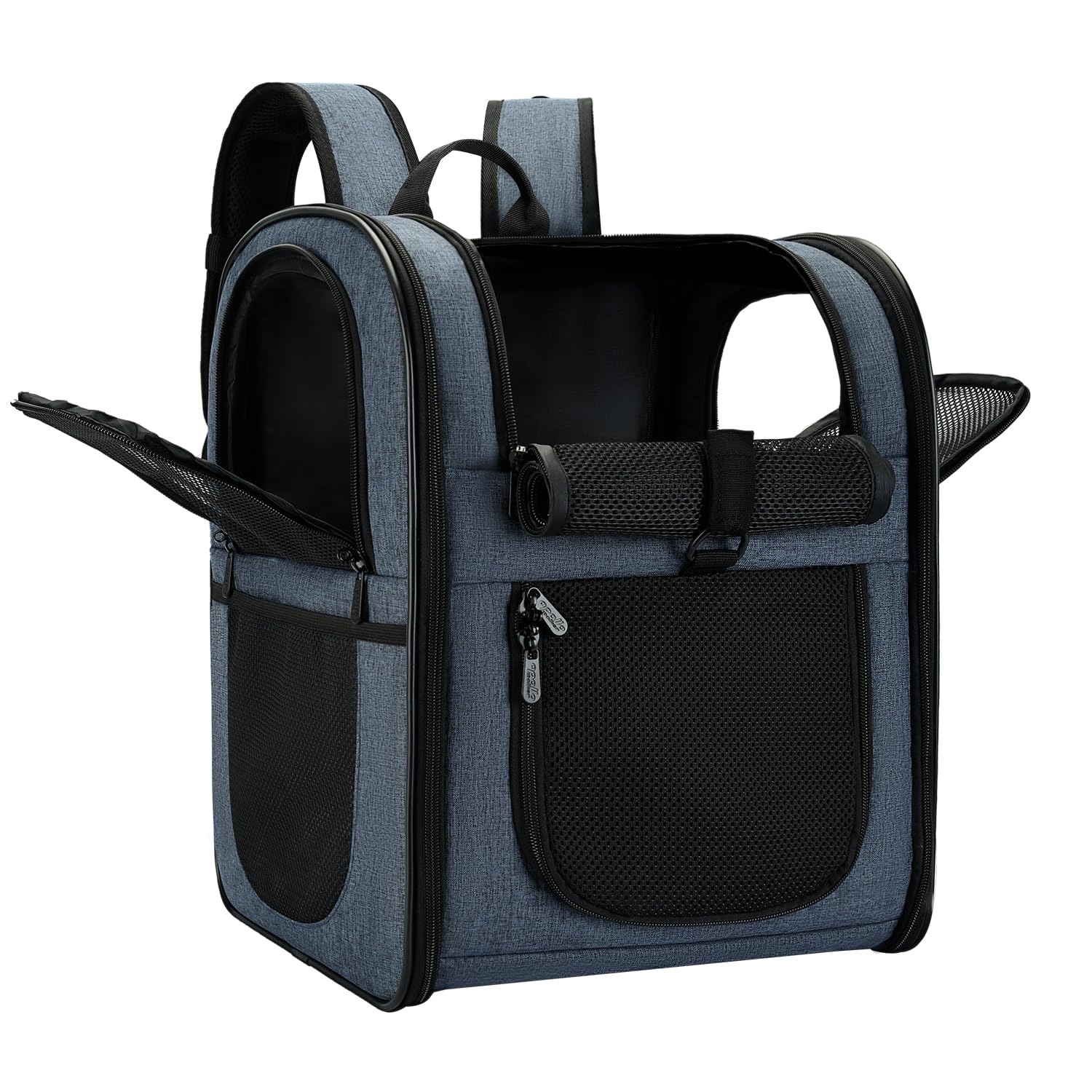 Photo 1 of Apollo Walker Dog & Cat Carrier Backpack for 4-18lb Pets - Ventilated Safe Design with Padded Back Support, Breathable Mesh Pet Backpack for Hiking, Travel, Outdoor (Navy)