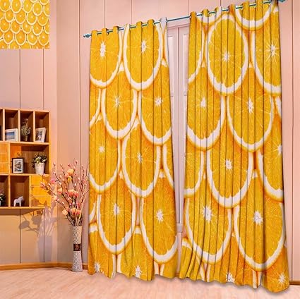 Linen Curtains Orange Fruit Background Summer Oranges Healthy Food