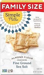 Simple Mills Almond Flour Crackers, Family Size, Fine Ground Sea Salt - Gluten Free, Vegan, Healthy Snacks, 7 Ounce (Pack of 