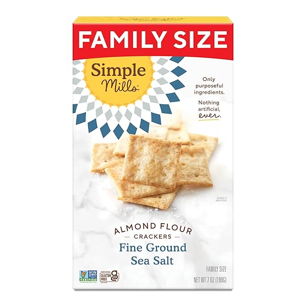 SIMPLE MILLS ALMOND FLOUR CRACKERS, FAMILY SIZE, FINE...