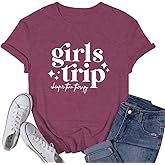 VQD Girls Trip Shirts for Women Travel Besties Tshirt Trip Cheaper Than Therapy Tee Tops
