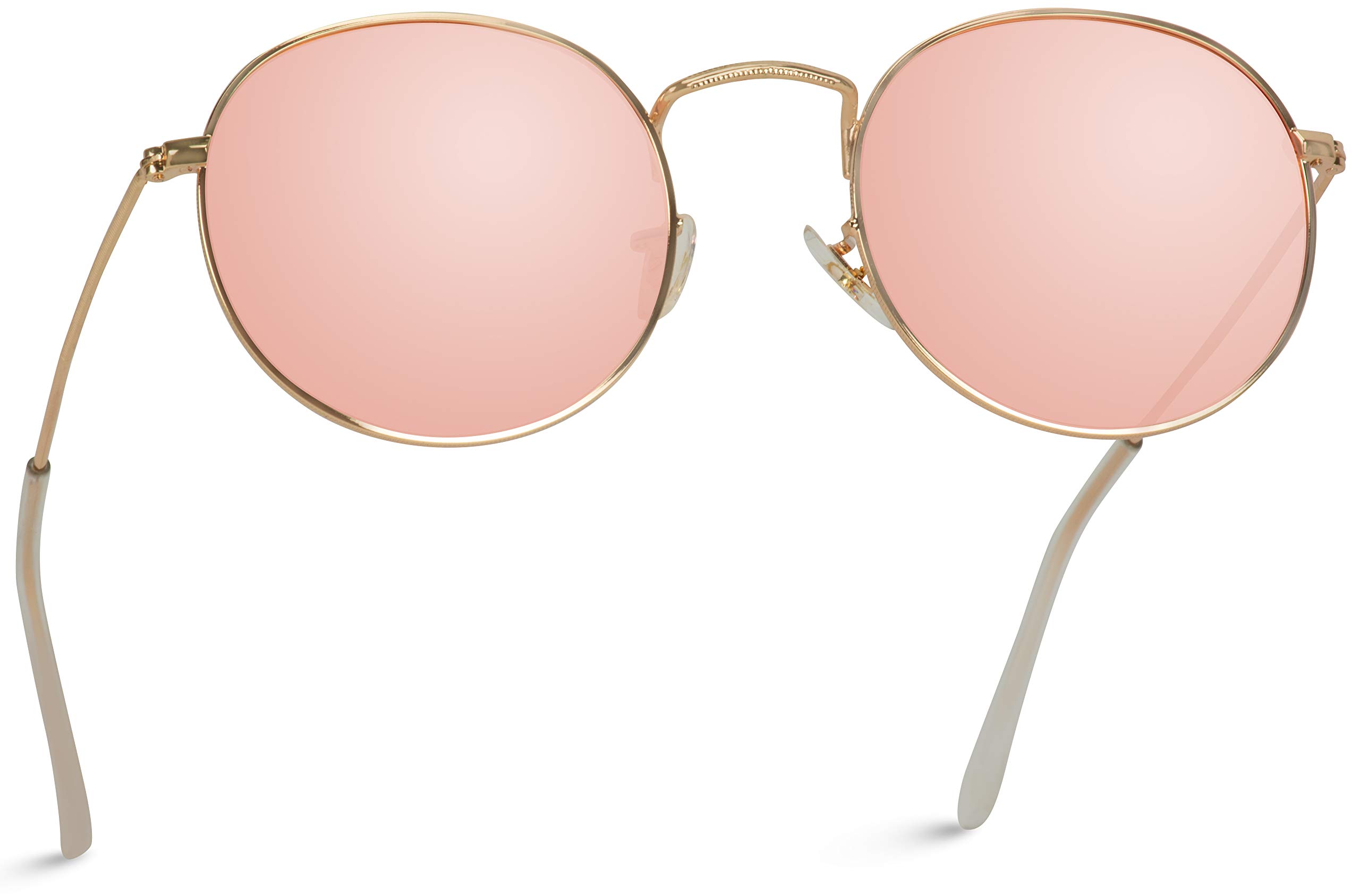 WearMe ProWearMe Pro - Polarized Round Retro Tinted Lens Metal Frame Sunglasses