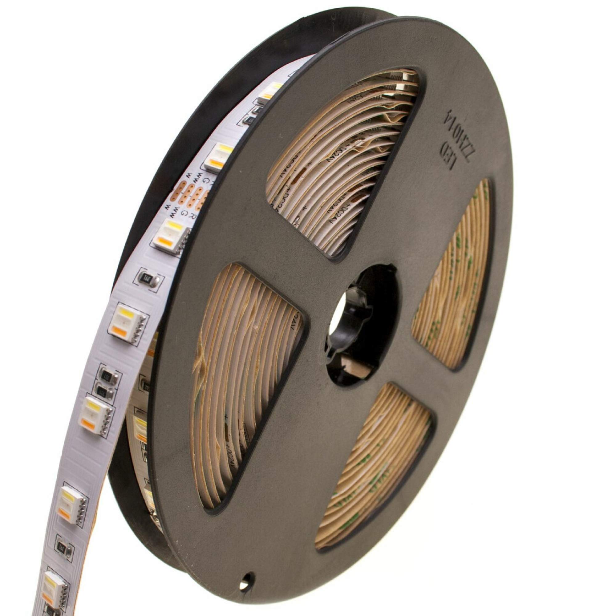 DEMODU® Premium LED Strip RGB + CCT 24 V, 5 m, Can Be Shortened & Dimmable, Self-Adhesive LED Strip Light with Coloured or White Light (2400 K to 6500 K), LED Strip Dimmable with 60 SMD/m for Indoor Use (IP20)