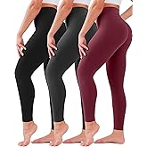 3 Pack Leggings for Women High Waisted No See-Through Tummy Control Soft Yoga Pants Womens Workout Athletic Running Leggings