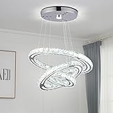 FRIXCHUR LED Chandeliers Crystal Chandelier Modern Ceiling Light Fixture 3 Ring Adjustable Pendant Light Chandelier for Bedro