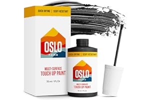 Oslo Home Touch Up Paint, Black, 1oz, Matte, w/brush in bottle, Quick drying, for Home repairs, Kitchen Cabinets, Furniture, Walls