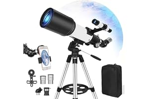 GATERDA Telescope for Kids Adults, 70mm Aperture 500mm Refractor Telescope for Astronomy Beginners, 20X-150X, Fully Multi Coated Optics, Portable Travel Telescope with Pro Tripod, Phone Adapter & Backpack