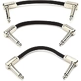 Ernie Ball Flat Ribbon Patch Cable 3-Pack, 3in, Black (P06220)