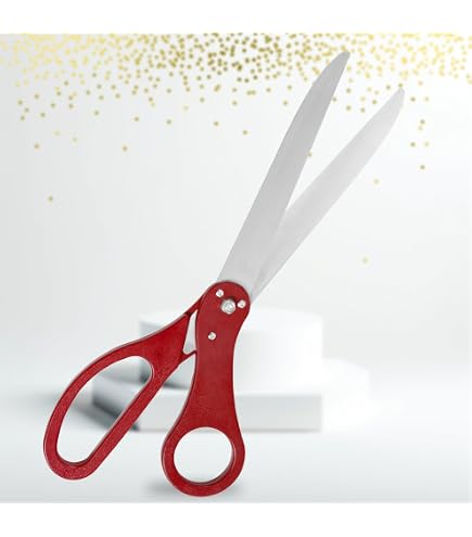 Crutello Giant Ribbon Cutting Ceremony Kit - 20" Scissors & 30ft 4" Wide Pink Ribbon For Grand Openings