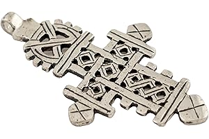 Silver Ethiopian Coptic Cross Pendant, African Abyssinian Design, Orthodox Christian Pendant for Jewelry, The Bead Chest