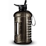 layajia 73OZ/0.6 Gallon Motivational Large Water Bottle with Straw & Time Marker, Leakproof BPA Free Big Water Jug, Wide Mout