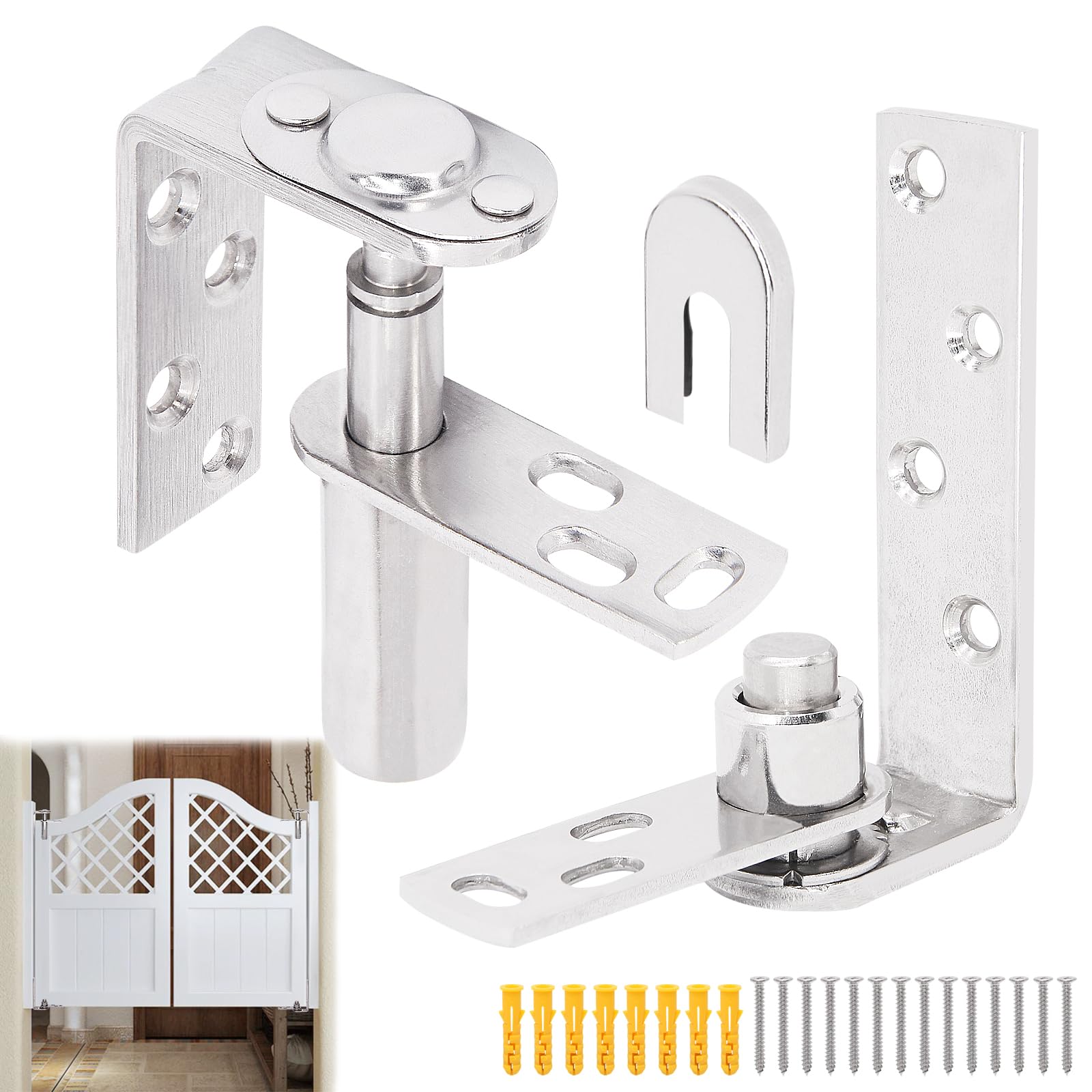 Photo 1 of 1 Pack | HBL' Saloon Door Hinges Dual Swing for Swinging Saloon or Cafe Doors, 304 Stainless Steel, Double Action and Self Return, Can Be Indoor or Outdoor Used.
