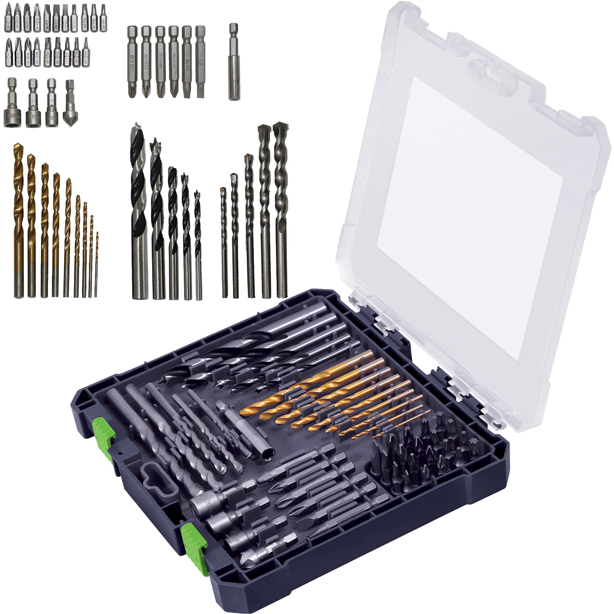 MYLEK 50 Piece Drill Bit And Screwdriver Accessory Set - HSS, Cobalt, High Speed for Use on Wood, Masonry, Metal, Plastic & More - With Storage Case โ image 1