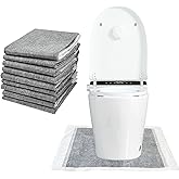 25 Pack Disposable Toilet Mats Absorbent Toilet Floor Protector from Urine U-Shape Toilet Training Rug Waterproof Non-Slip Bathroom Potty Training Mats Toilet Commode Mat for Children Adult (Gray)