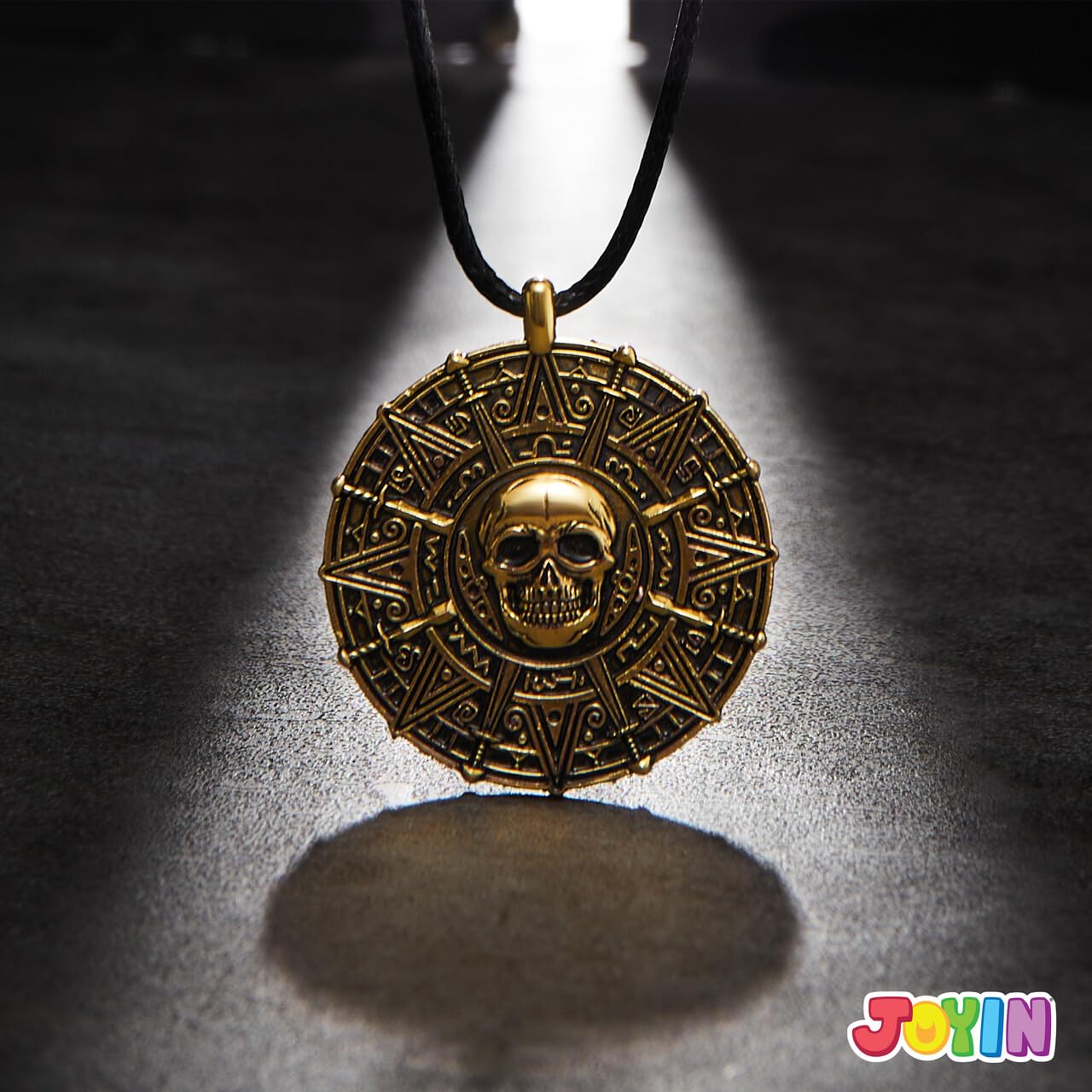 Spooktacular Creations Spooktacular Creations Halloween Pirate Coin Necklace Pirate Skull Necklace Accessories for Men Women Halloween Cosplay, Pirates Costume, Halloween Dress Up Party Favors