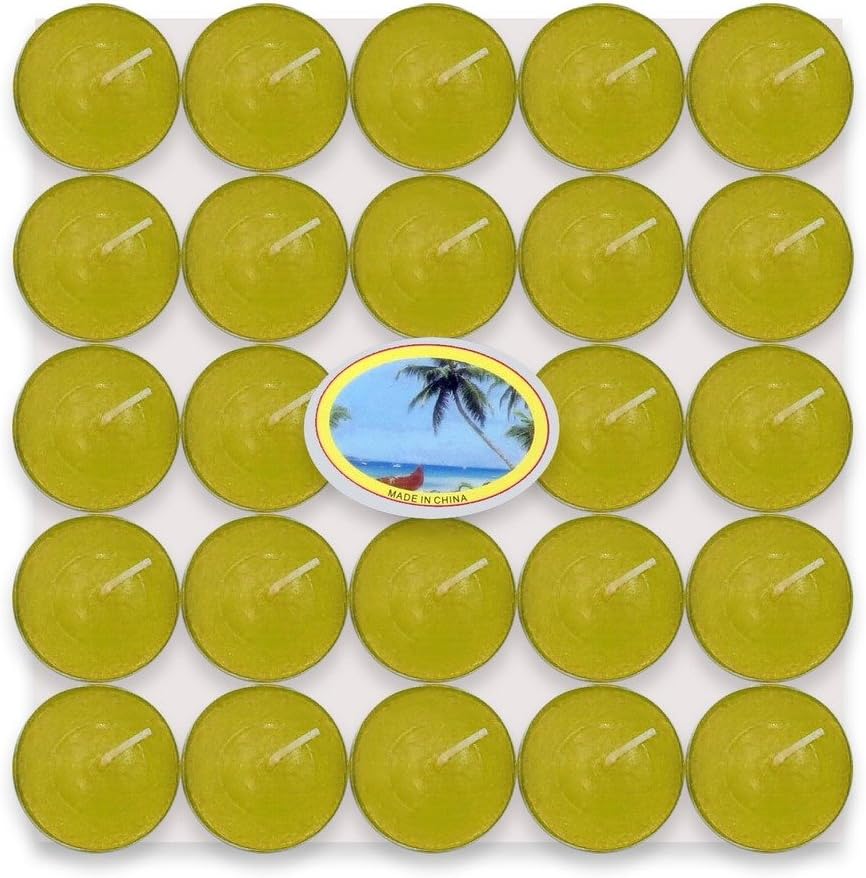 Goyal Aluninum Aroma Coloured Tealight Pack of 50 (Lemon)