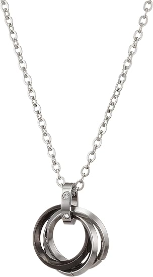 Amazon ウィゴー Wego ミニトリプルリングチェーンネックレス F ブラック ネックレス 通販