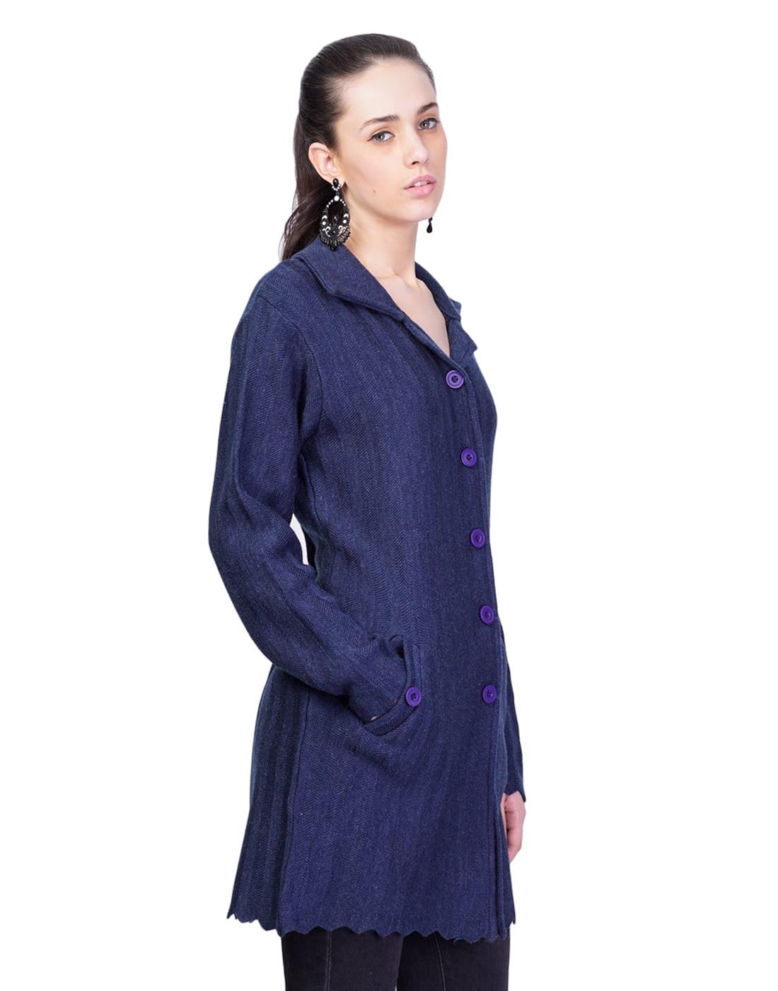 montrex blue designer long coat for women