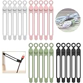 UMUST 20Pcs Silicone Cable Ties, Cable Management Cord Organizer Multicolor | Reusable Cord Ties, Cable Strap Tie for Bundling Electronics Wire,Home Office Travel Essentials Accessories 4.2inch