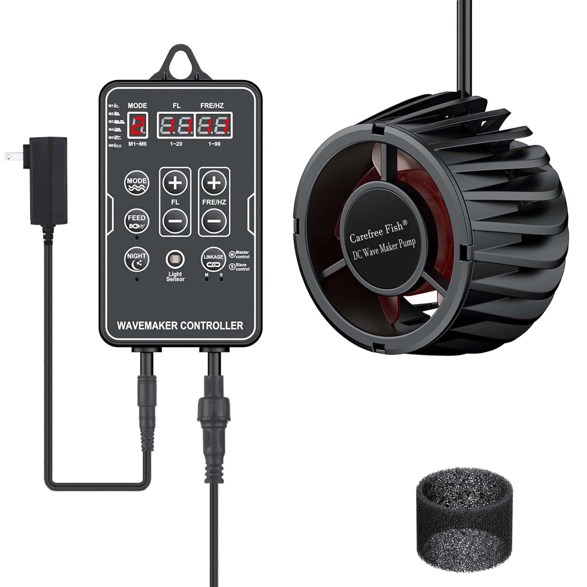 Photo 1 of **USED**
Carefree Fish Aquarium DC24V Magnetic Wave Maker 2200Gph 10W with Digital Led Display Controller Quiet and Powerful Powerhead Variable Frequency Circulation Pump for Freshwater and Saltwater