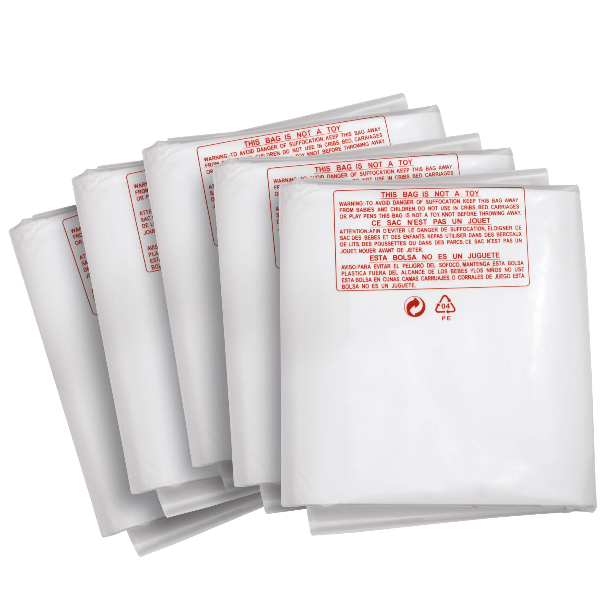 Clear Plastic Dust Collector Replacement Bags 5 Pack 20" Diameter x 43" Length for Machines with 20" Filter Drums, 5mm Thickness