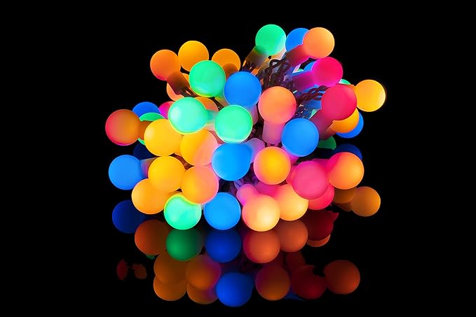 Plaights 50 Er Led Lichterkette In Bunt Partylichterkette Als Dekoration Fur Den Sommer Mit Timer