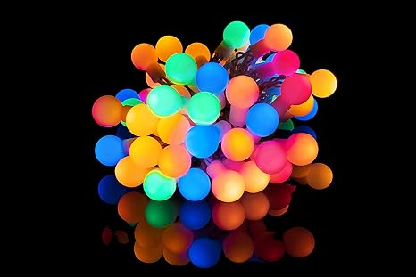 Plaights 50-er LED Lichterkette in bunt | Partylichterkette als Dekoration für den Sommer mit Timer Funktion | geeignet für a