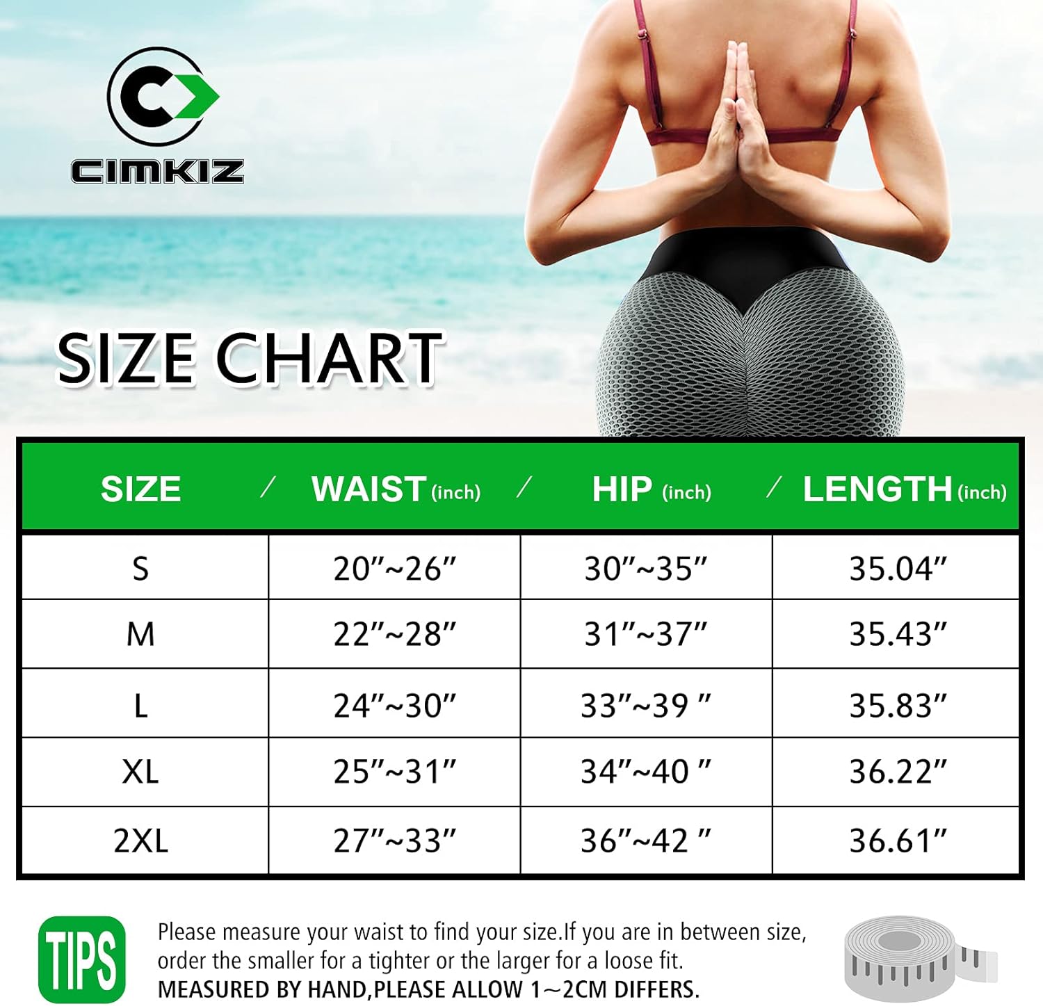 Cimkiz Leggings for Women Butt Lifting Leggings Anti Cellulite High Waist Yoga Pants Tummy Control: Clothing