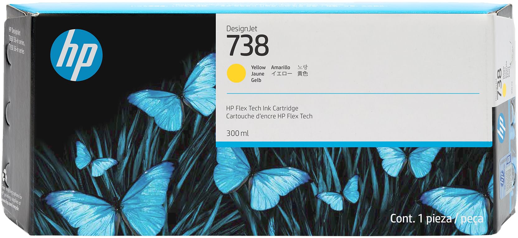 HP 738 300-ml Yellow DesignJet Ink Cartridge