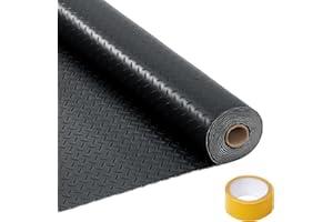 8x20 ft Garage Floor Mat, 2.8mm Heavy Duty PVC Garage Flooring Roll, Non-Slip Diamond Plate Surface, Waterproof Protective Fl