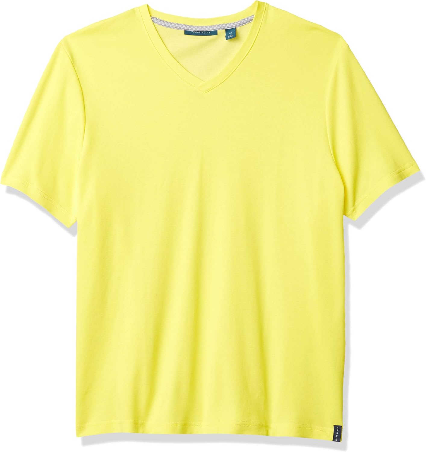 Perry Ellis Men's Luxe Pique Short Sleeve V-Neck Tee Shirt: Amazon.co ...