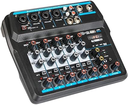 Amazon Com Depusheng U6 Audio Mixer 6 Channel Dj Sound Controller Interface With Usb Soundcard For Pc Recording Usb Audio Interface Audio Mixer W Dynamic Mic For Live Streaming Musical Instruments