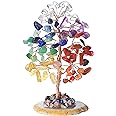 QINJIEJIE Chakra Tree Natural Crystal Tree of Life Money Tree for Desk Decor 7 Chakra Stone Decor Tree for Positive Energy Gemstone Decor Spiritual Gifts for Women