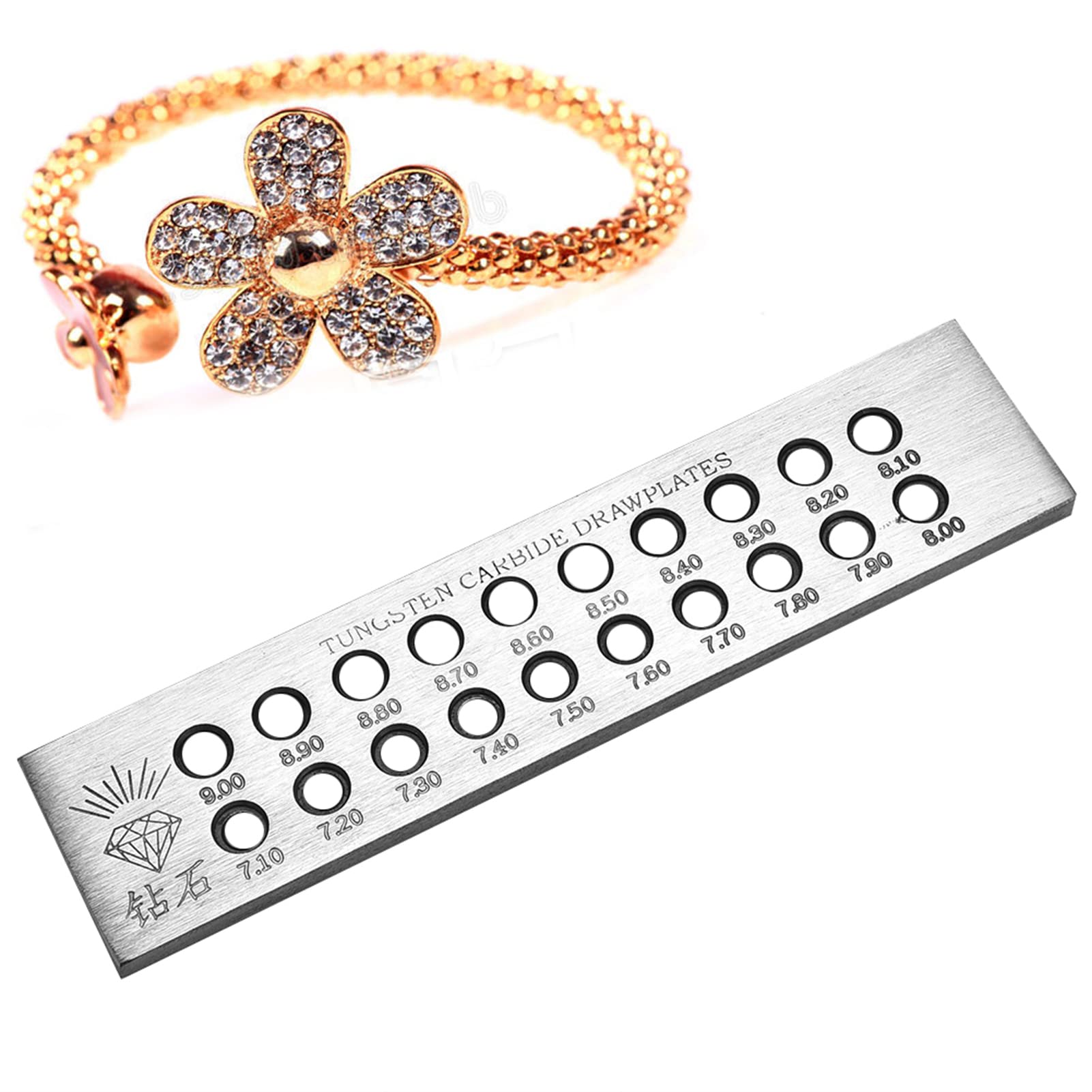 Wire Draw Plate, Wire Drawplate Tungsten Carbide Round Draw Plate,Metal Draw Plate Jewelry Tools Decorations Accessories, Used to Make Jewelry and Other Crafts(04)