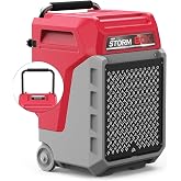 ALORAIR 170 PPD Commercial Dehumidifier with Pump, LGR for Industrial Use | Portable Dehumidifier with Wheels and Drain Hose, for Water Damage Restore, 6-Year Limited Warranty, Storm 80X (Red)