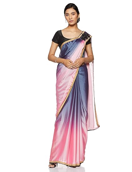 Womanista Synthetic Saree with Blouse Piece