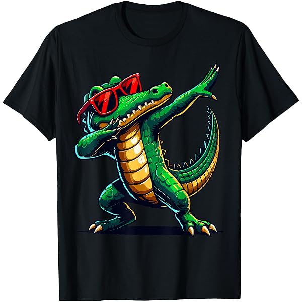 Amazon.com: Crocodile Alligator Animal Illustration T-Shirt