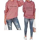 You Are Enough Hoodie For Women Mental Health Dear Person Behind Me Hooded Sweatshirt Casual Long Sleeve Pullover Top